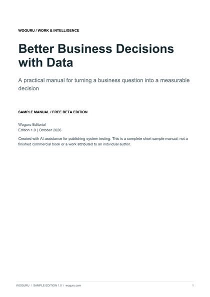 Cover of Better Business Decisions with Data
