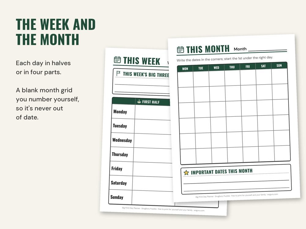 The This Week and This Month pages