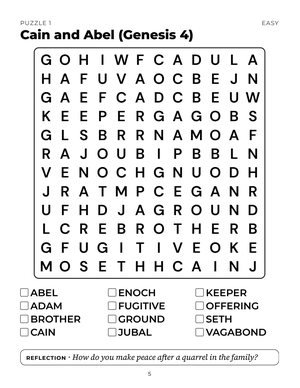 Page 5 of Jumbo Print Bible Word Search for Seniors
