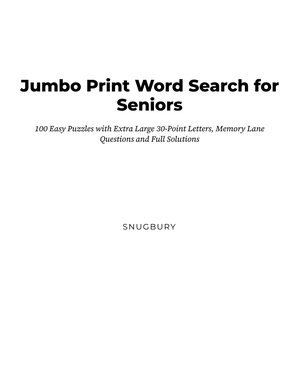Page 1 of Jumbo Print Word Search for Seniors