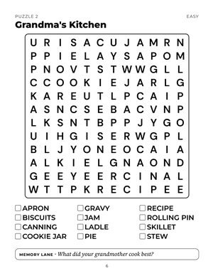 Page 6 of Jumbo Print Word Search for Seniors