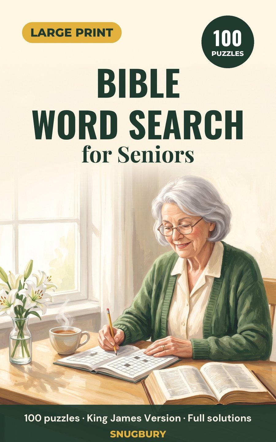 Cover of Large Print Bible Word Search for Seniors