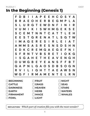 Page 5 of Large Print Bible Word Search for Seniors