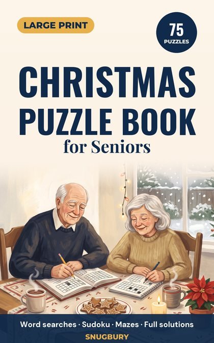 Cover of Large Print Christmas Puzzle Book for Seniors