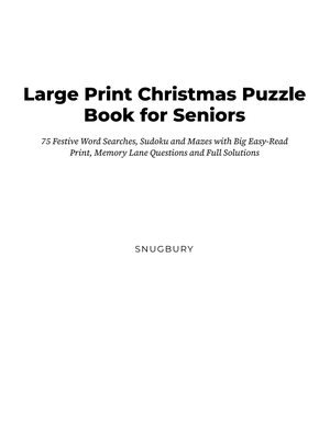Page 1 of Large Print Christmas Puzzle Book for Seniors