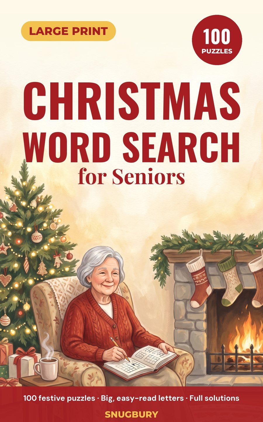 Cover of Large Print Christmas Word Search for Seniors