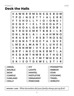 Page 5 of Large Print Christmas Word Search for Seniors