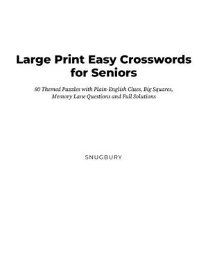 Page 1 of Large Print Easy Crosswords for Seniors