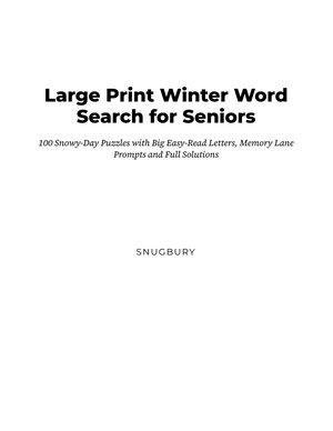 Page 1 of Large Print Winter Word Search for Seniors