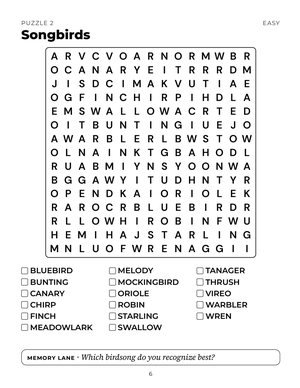 Page 6 of Large Print Word Search for Seniors
