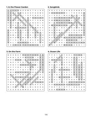 Page 106 of Large Print Word Search for Seniors