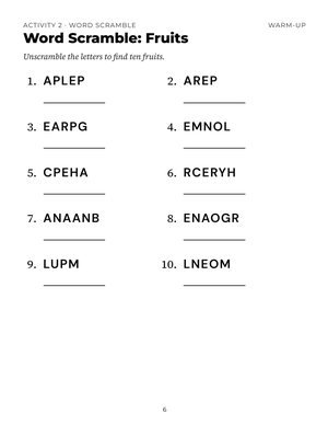 Page 6 of Memory Lane Activity Book for Seniors