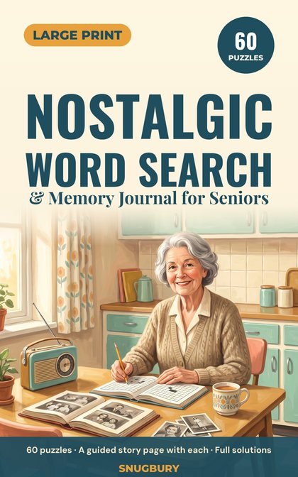 Cover of Nostalgic Word Search & Memory Journal for Seniors