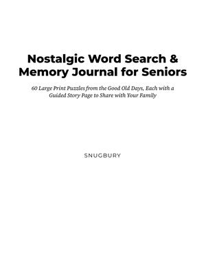Page 1 of Nostalgic Word Search & Memory Journal for Seniors