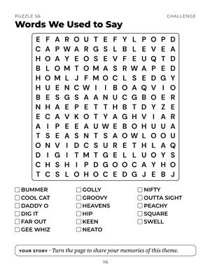 Page 116 of Nostalgic Word Search & Memory Journal for Seniors