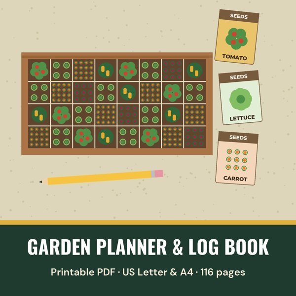Garden Planner & Log Book: Printable, 116 Pages