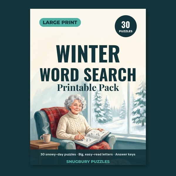 Large Print Winter Word Search: 30 Printable Puzzles