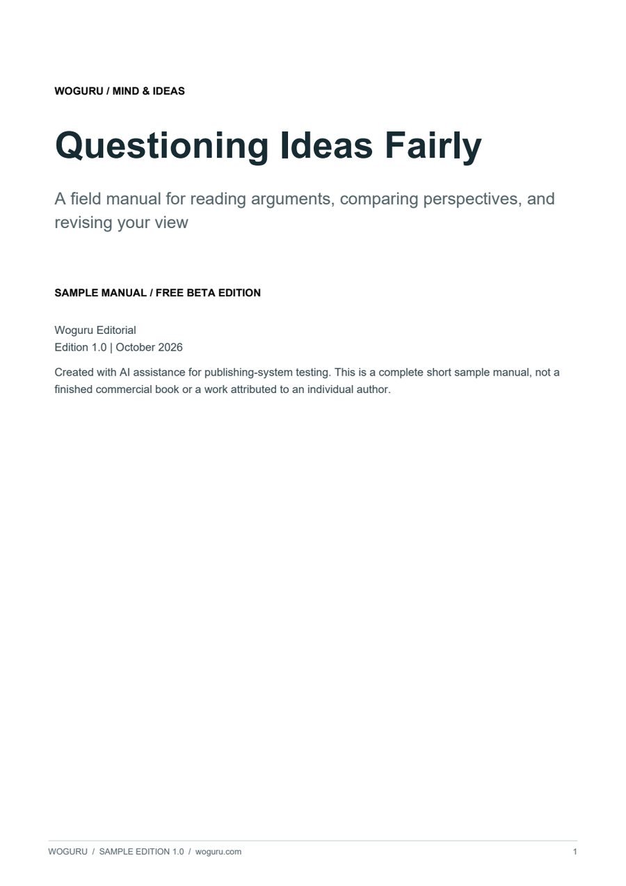 Cover of Questioning Ideas Fairly