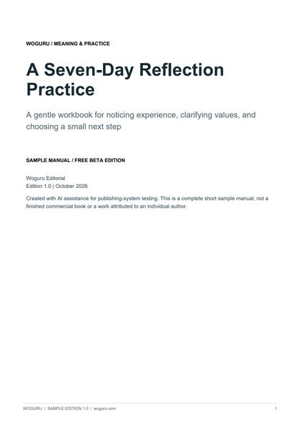 Cover of A Seven-Day Reflection Practice
