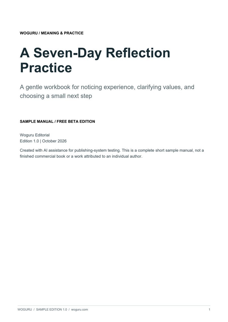 Cover of A Seven-Day Reflection Practice