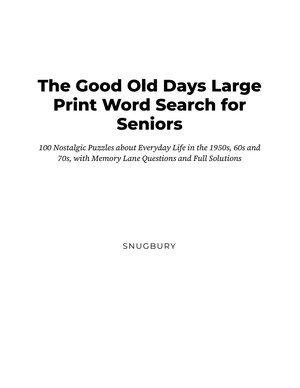 Page 1 of The Good Old Days Large Print Word Search for Seniors