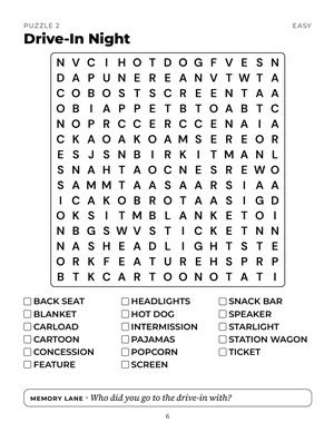 Page 6 of The Good Old Days Large Print Word Search for Seniors